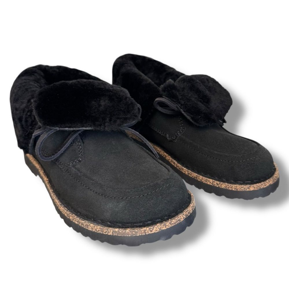 Birkenstock Ankle Booties Black Suede EU36 US5 Cabin Core Cozy Style